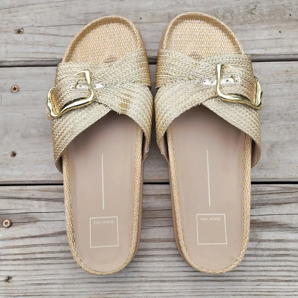 Dolce Vita Women's Sydnee Sandal Vanilla Gold Sz 10M